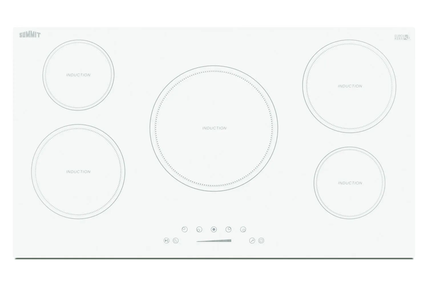 Summit SINC5B36W 36" Wide 208-240V 5-Zone Induction Cooktop