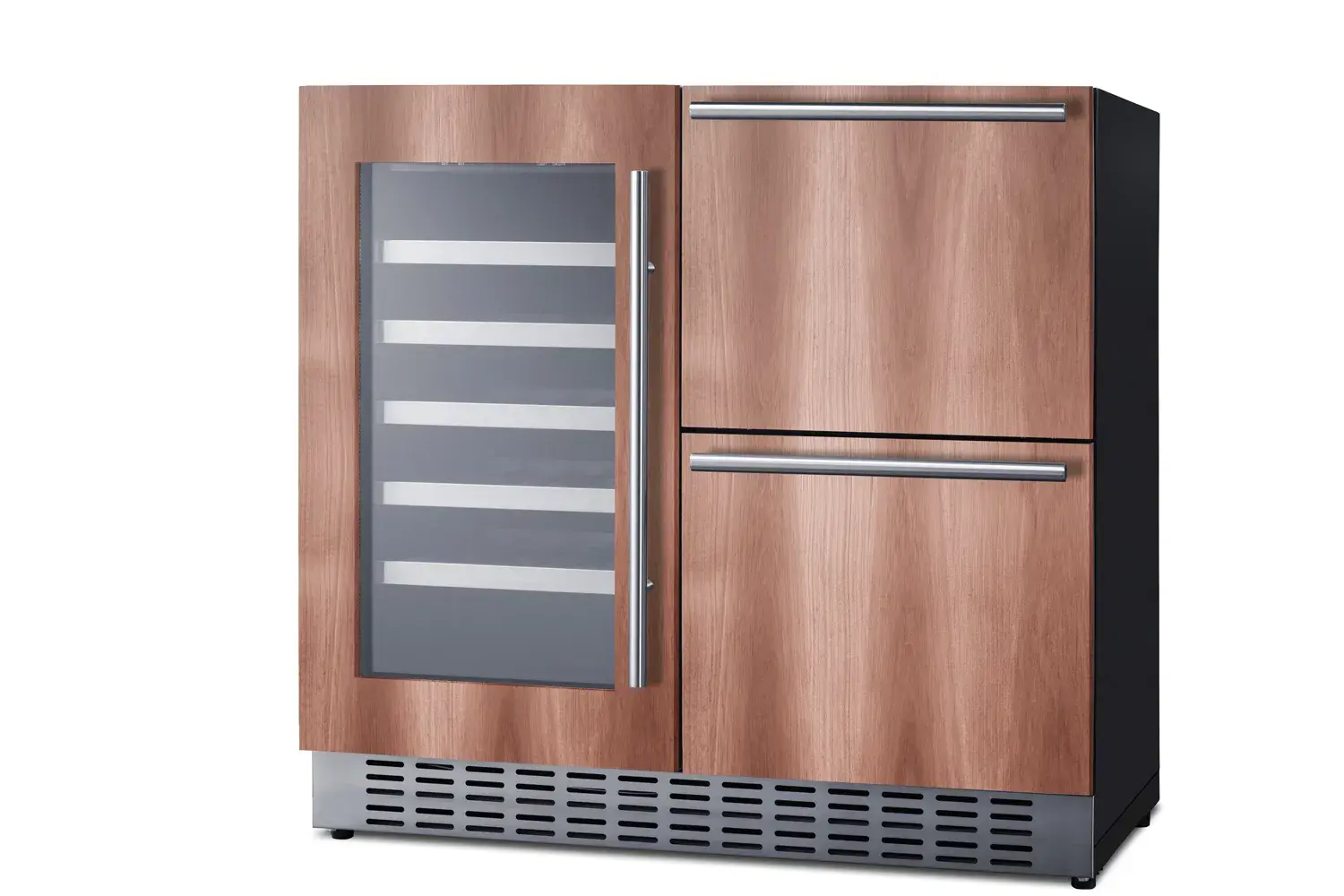 Summit SWCDAR36UCPNR 36" Wide Combination Wine Cellar & 2-Drawer Refrigerator (Panel Not Included)