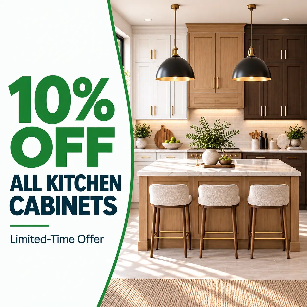 10% Off All Kitchen Cabinets